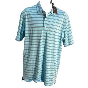 Dunning Men's Golf Shirt Size Large Blue And Grey NWT